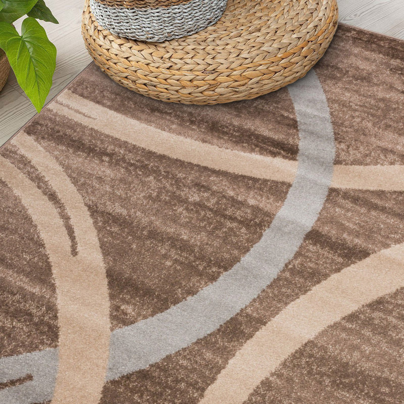 Ebern Designs Devonshire Abstract Brown/Gray/Cream Area Rug & Reviews Wayfair